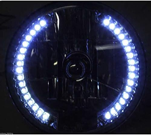 OCTANE LIGHTING 7″ Halogen Crystal Clear White Turn Signal Halo Headlight Fits Harley Motorcycle