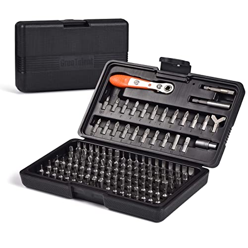 Image of GreaTalent 133in1 90 Degree Right Angle Mini Ratchet Screwdriver Bit Set | S2 Steel 1 /4 inch Hex Shank Magnetic Bit Holder, 36-Tooth Gear Wrench Handle for Tight Spaces