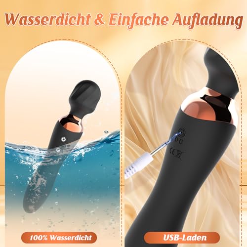 Dual-End Vibrator - Sex Spielzeug für die Frau Paare Männer, 12×12 Modi Dildo Vibrator sexspielzeug mit Massage, Hochwertiges Silikon Dildos vibration für frauen, vibratorensets für frauen, DynaVigor