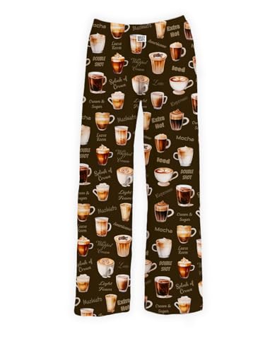 BRIEF INSANITY Lounge Pajama Pants for Men and Women | Coffee Bottoms - Comfy, Ultra Soft, Novelty Loungewear Pants (S-XXL) - Main Image