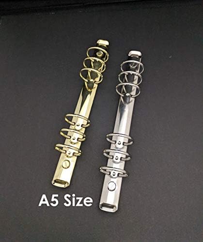 A5 Large Size 6 Ring Binder Mechanism Replacement Kit for Ringed Planners & Agendas (Gold)