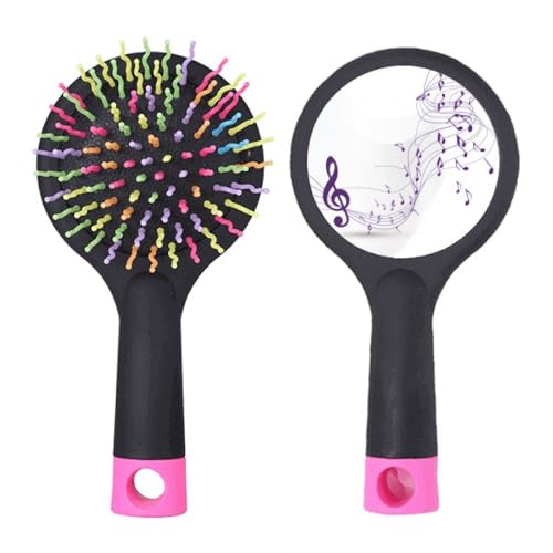 Brosse à cheveux démêlante violette avec coussin notes de musique pour votre routine matinale