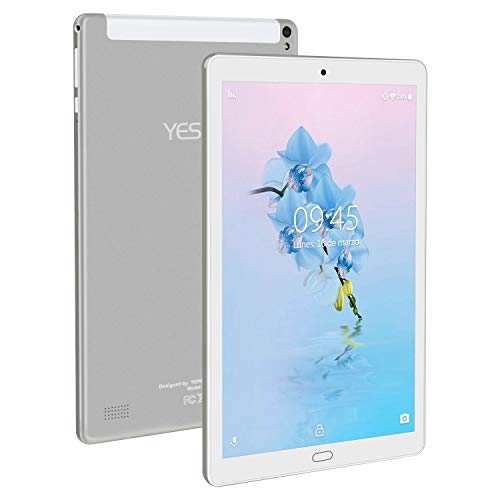 Tablet 10.1 Pulgadas YESTEL Android 8.1 Tablets con 3GB RAM & 32GB ROM y LTE Dual SIM Call, 5.0 MP + 8.0 MP HD la Cámara y 8000mAH-Plata