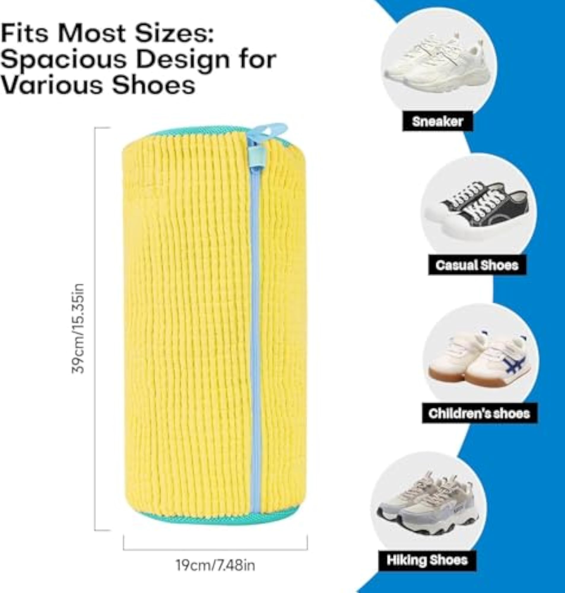 Shoe Washing Machine Bag, Reusable Zipper Plush Bag