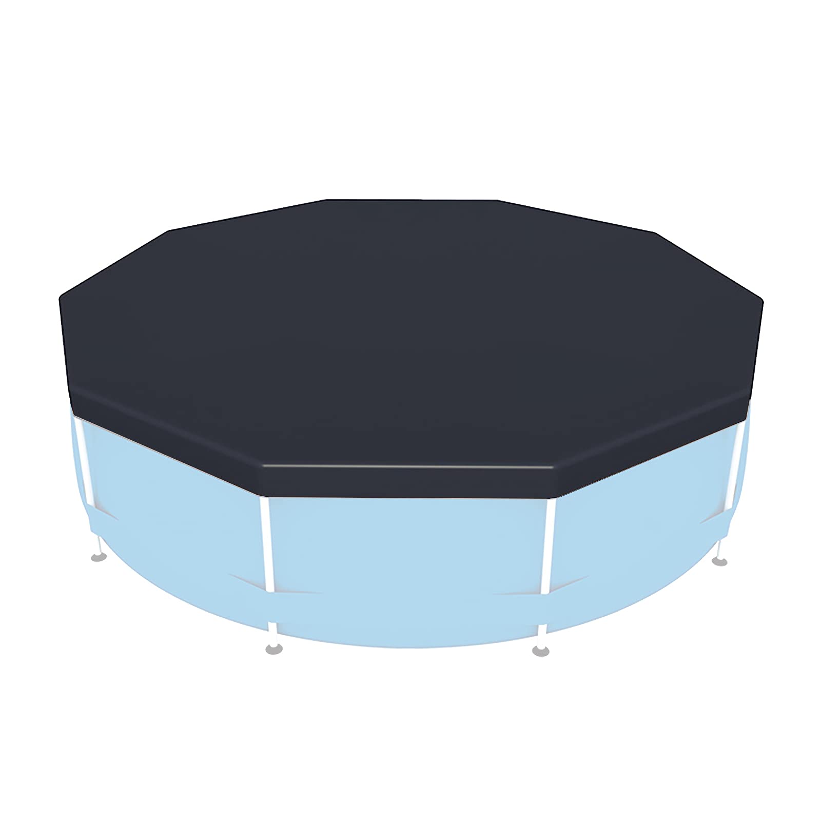 DriSubt Pool Cover 10ft Round Rainproof Swimming Pool Cover Durable Frame Easy Set for Round Above Ground Inflatable Swimming Pools Home Garden Pool 10ft/ 12ft/ 15ft (12ft Cover)