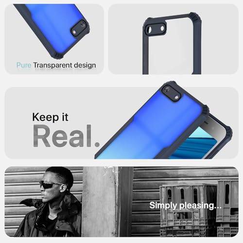 Image of Pikkme itel A25 Back Cover | Crystal Clear Transparent Back | Ultra Hyrbid | Full Camera Protection | Raised Edge | Bumper Back Case (Blue)