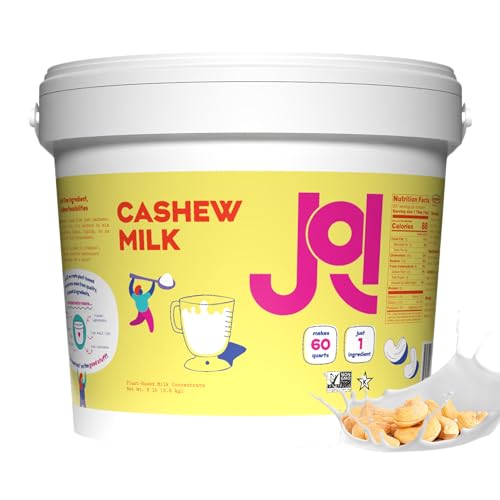 Cashew Milk Unsweetened Plain Concentrate by JOI - 60 Quarts - Vegan, Kosher, Shelf Stable, Keto-Friendly, Dairy Free, & Fat Free Milk - Almond Milk Powder Substitute, Coffee & Plant Milk Creamer