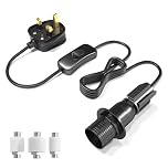 Klarlight DIY Bottle Light Kit E14 Bottle Lamp Adaptor Kit 60W E14 Bottle Lamp Holder Adaptor Cable in-Line Switch Wine Bottle Top Black Light Fittings for Lamp Electric