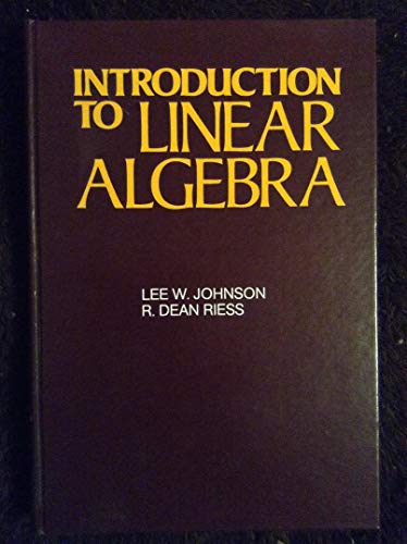 Introduction to linear algebra 0201033925 Book Cover