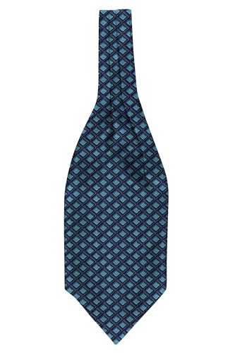 Image of BLACKSMITH Jacquard Microfiber Neckwear Ascot and Matching Pocket Square Set for Men