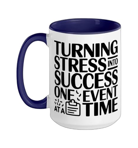 Event Coordinator Job Profession Event Planner Ceramic Mug, Dark Blue/White, 15oz