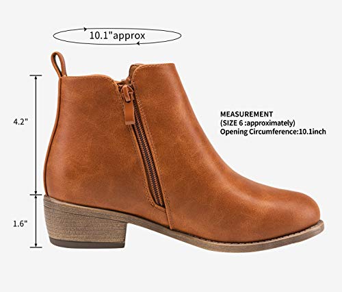 Jeossy Women's Ankle Boots Fashion Low Heel Yellow Brown Winter Booties For Women Size 8.5(Djy905 Yellow Brown 08.5) #TOP3