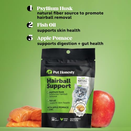 Image of Cat Hairball Support Crunchy & Creamy Chews, Hairball Remedy Cat Treats, Furball Treatment, Supports Skin & Coat, Digestion, Vitamins & Hairball Medicine, Chicken (180-Day Supply)