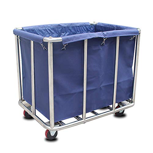 MFRELMNZG Carro de Lino para Hotel, Carrito móvil con Ruedas para vestíbulo, Carrito de Servicio a la habitación de Acero Inoxidable, Color Azul, 90 x 65 x 80 cm