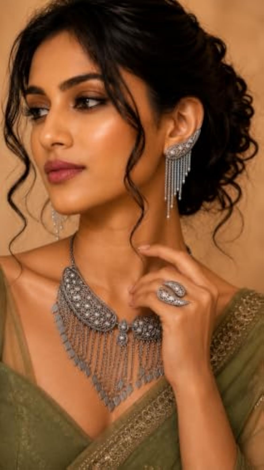 Avantika Silver Necklace, Elegant Gift for Women