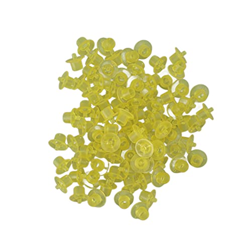 Omabeta Bienenkönigin-Aufzuchtbecher aus Kunststoff, Langlebige Bienenzelle für Imker, 100 Stück Bienenkönigin-Zellenbecher für Imkerbedarf (Gelb)