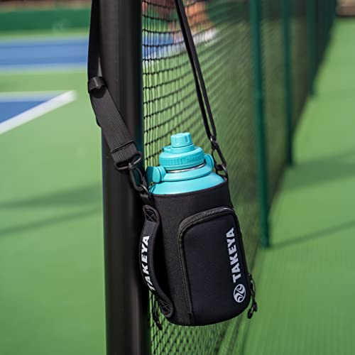Takeya Hydrotex Easy Grip Bottle Sling, Great For Pickleball, Half Gallon, 64 Ounce Bottles, Black #TOP3