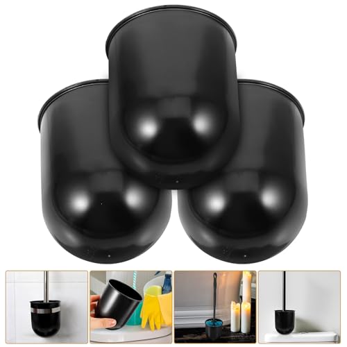 Image of Zerodeko Toilet Brush Holder Set with 15 Compact Plastic Cleaning Brush Cups for Bathroom Storage Space-Saving Organizer