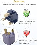 UK Ireland HK Singapore Malaysia Travel Adapter -Type G Plug 3 Pack, 3 Pin Universal Outlet Socket Adapter for International Tourists from Europe/EU/China/Australia to UK Plug Adapter -Black