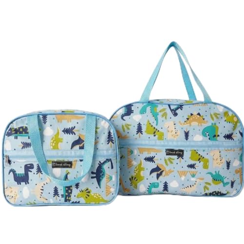 Kit 2 Mala Maternidade Grande Menino Bolsa Maternidade Bebe Dinossauro Alça Ombro Reforçada Passeio