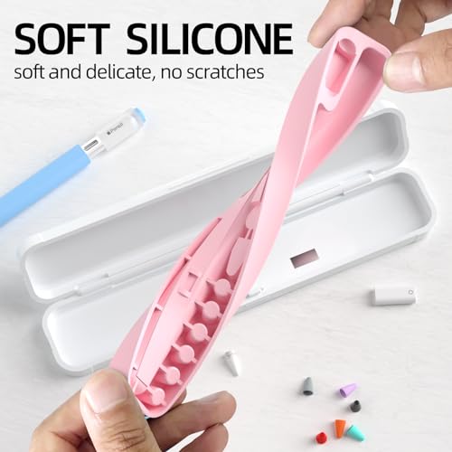 Image of AZF Hard PC&Silicone Magnetic case for Apple Pencil case(Apple Pencil Pro /2nd Gen /1st / (USB-C) and Samsung Galaxy S-Pen Series Pencil Protection Carrying Case. (Pink)