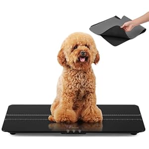 Bonvoisin Pet Scale 220lb x 0.02lb, Dog Scale for Medium Dogs with Rubber Mat 27.1” x 12.9”, Animal Scales for Weighing, Veterinary Scale with 3 Weight Units