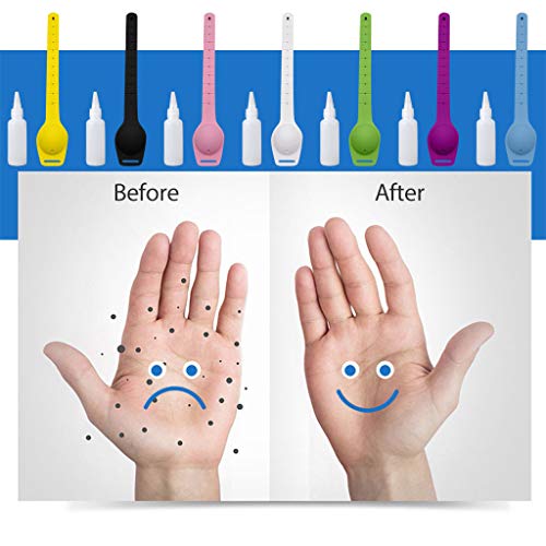 Fewear Hand Sanitazer Dispensing Portable Bracelet Wristband Hand Dispenser Silicone Refillable Wristband (Black)