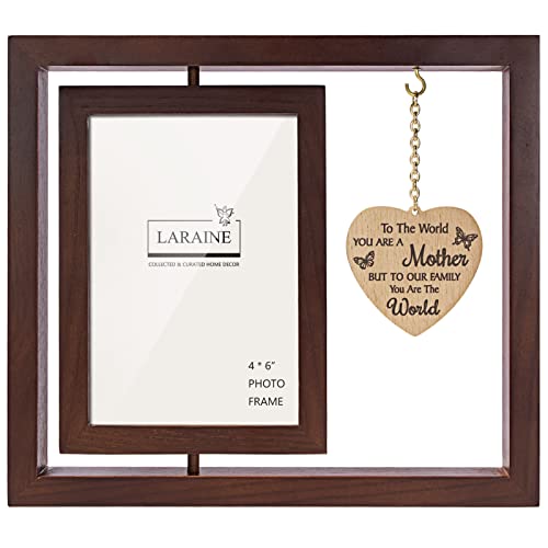 Laraine Home Picture Photo Frame 4X6 Rotating Floating Design Wood Mothers Day Gifts For Mom Grandma Aunt Birthday (Walnut, Mother) #TOP1