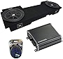 Compatible with 2002-2013 Cadillac Escalade EXT Underseat Kicker Bundle Comp C12 Dual 12 Sub Box Enclosure & CXA800.1 Amp