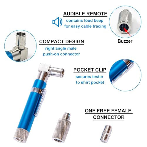 Image of Coaxial Pocket Toner Pocket Continuity Tester,with Coaxial Cable Crimper Kit,and Toner with Light&Buzzer Voltage Toner and Barrel Connector Bundle for Testing Coax Cable, RG6, RG59, CATV Wire Tracer