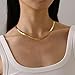Mauzew Dainty Chain Necklace for Women 18K Gold Plated Herringbone Chain Necklace Delicate Flat Snake Chain Necklace Layering Necklaces Everyday Jewelry
