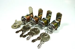 4/Pk 7/8" Cam Lock Double Bitted with 6-Disc Tumbler, Keyed Alike with 2