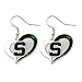 NCAA Michigan State Spartans Swirl Heart Errings