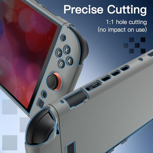 Image of JETech Slim Dockable Case for Nintendo Switch 2 (2025) 7.9 Inch, Soft TPU Grip Cover for Joy-Con Detachable, Matte Carrying Protective PC Back Shell, Anti-Scratch (Grey)