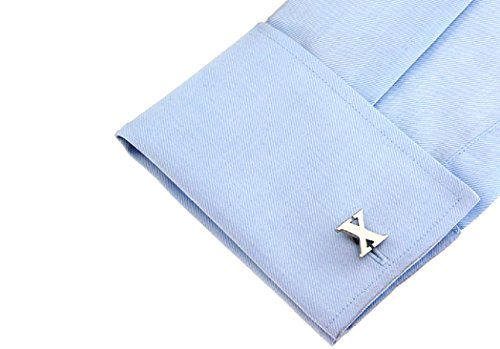 MRCUFF Mancuernillas con Inicial X y Estuche de Regalo miniatura 3