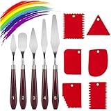 HABNI 11 Stück Palette Messer und Abstreifermesser Malwerkzeug Set,5 Öl Malen Palettenmesser+6 Abstreifermesser,Malmesser,Edelstahl Acryl Spachtel zum Ölgemälde, Gouache, Aquarell