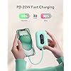 Charmast Small Portable Charger With Built In Cable Removable Compact Power Bank 20w Fast Charging 10000mah Cute Usb C Battery Pack Travel Essentials Compatible With Iphone 15141312 Samsung