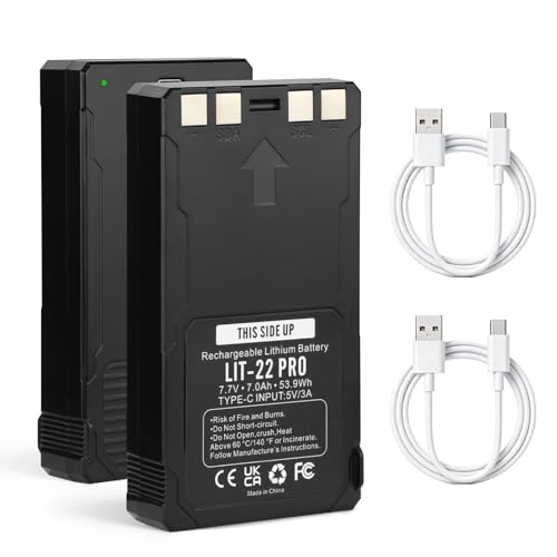 MULS 2 Pack LIT-22 Pro 7000mAh Rechargeable Lithium Battery Replacement for SPYPOINT Hunting Trail Camera Compatible with Flex-M S Plus G-36 Cellular Trail Cameras (Includes Type-C Cable)