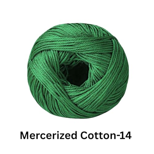 Image of VCR 4 Ply Hunter Green 100% Mercerized Cotton Yarn, 60 Grams Hank, 190 Meters Length, Cotton Combed Ball, Smooth and Glossy Crochet Yarn for Crochet and Knitting, Pack of 1, Suitable for DIY Crafts