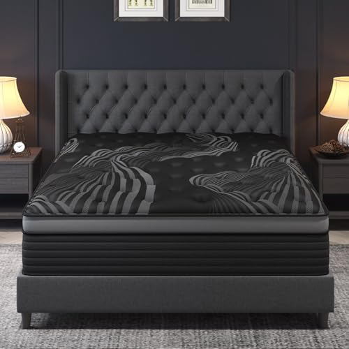 coletex Queen Mattress, 14 Inch Hybrid Mattresses, Medium-Firm Feel with Pocket Springs & Cooling Gel Memory Foam, CertiPUR-US Certified for Enhanced Support, Cooling & Motion Isolation
