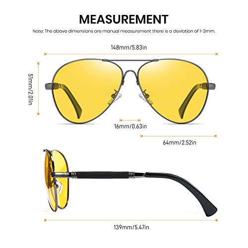 Cyxus Sunglasses For Men Women Aviator Classic Polarized Uv Protection Metal Shades For Driving #TOP5