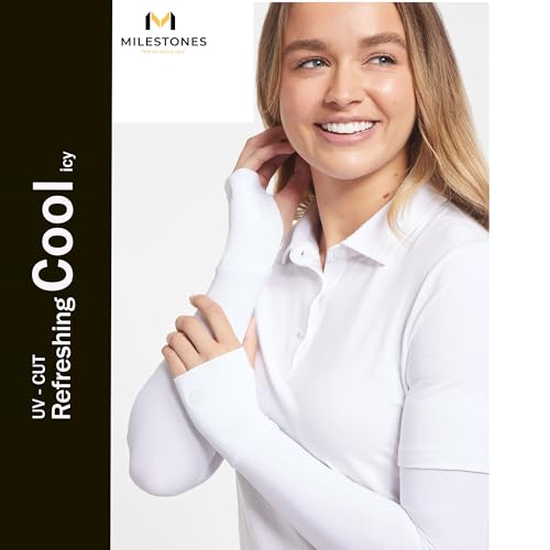 Image of MILESTONES. /Arm Sleeves for Men & Women UV Protection Hand Sleeves /Sun Protection Sleeves for Men & Women for Running, Hand Cover Arm Sleeves for Bike Riding Free Size