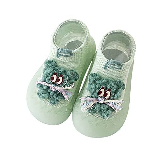 Toddler Baby Shoes Girl Boy Infant Boys Girls Animal Cartoon Socks Shoes Toddler Fleece WarmThe (Green, 5.5 Infant)