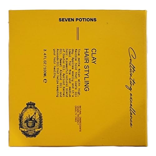 Seven Potions Men's Hair Styling Clay — Natural, Water-Based, Matte Hair Wax, High Hold Hair Styling Product — 100% Vegan, Cruelty Free (100ml) - Image 6