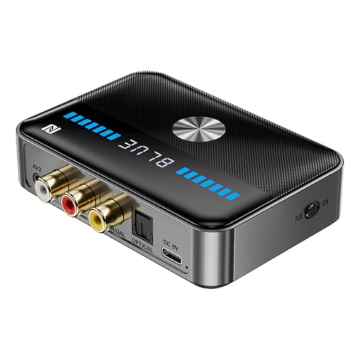 Récepteur Bluetooth 5.3 NFC avec sortie coaxiale et optique en ABS noir