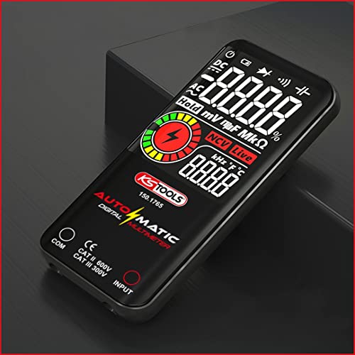 KS Tools 150.1765 Automatik Digital-Multimeter inkl. Prüfspitzen, Rot-schwarz