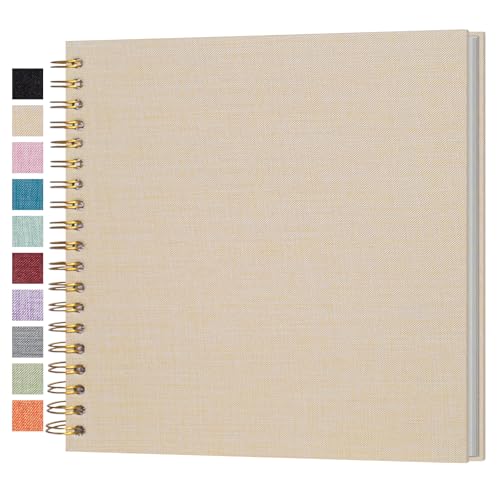 Cherrich Photo Album Scrapbook 10x10 Inch Linen Cover for Wedding, Baby, Family, Graduation, Dog, Vacation