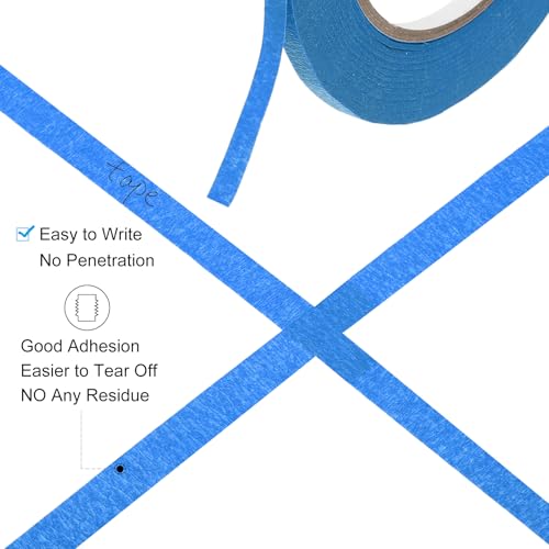 Image of PATIKIL Masking Tape 0.3 Inch x 22 Yard, 3 Roll General Purpose Adhesive Painting Tape Painters Tape for Arts Crafts Label, Blue