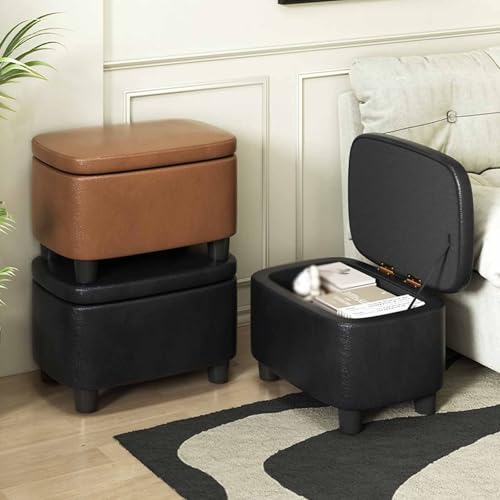 Pouf rond moderne et banc à chaussures compact pour entrée et salon - 4