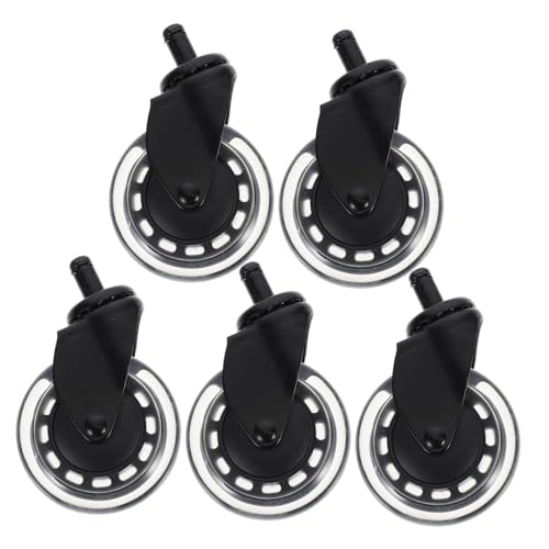 NUOLUX 5個 透明素材オフィスチェアキャスター 耐荷重ユニバーサル家具ホイール 床保護機能付き カーペットや硬質フロア対応交換用デスク